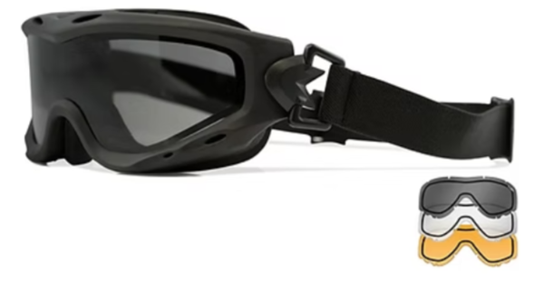 Spear Dual Smoke/Clear/Rust Matte Black Frame Protective Eyewear