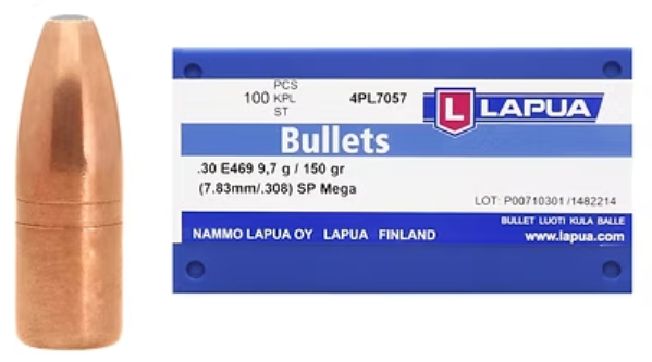 LAPUA .308 150 GR Mega SP Bullets (100)