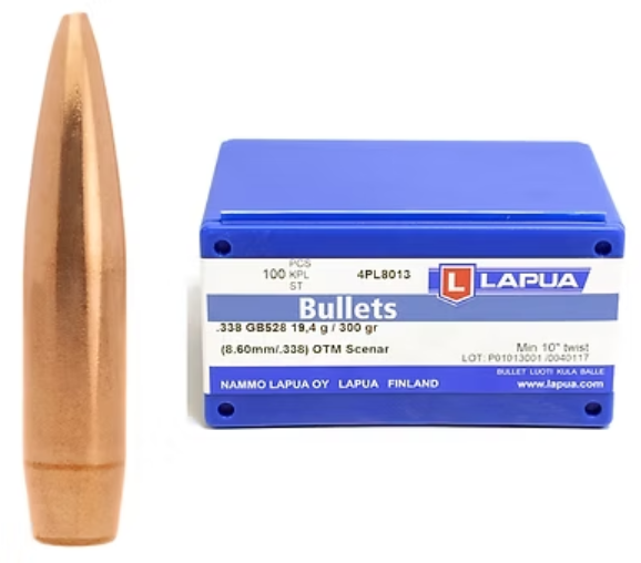 LAPUA .338 300 GR Scenar OTM GB528 Bullets (100)