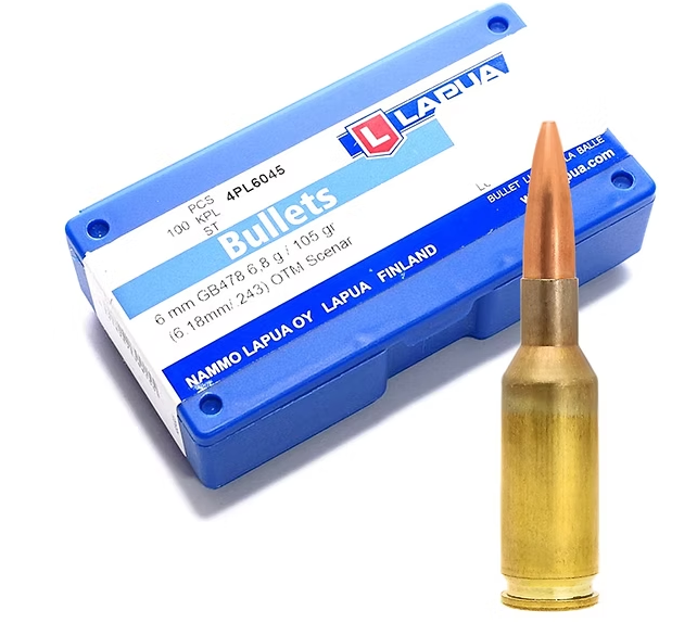 LAPUA 6mm B.R. Norma 105 GR Scenar GB478 Bullets (100)