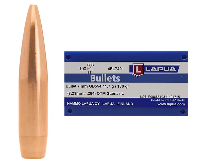 LAPUA 7mm 180 GR Scenar-L OTM GB554 Bullets (100)