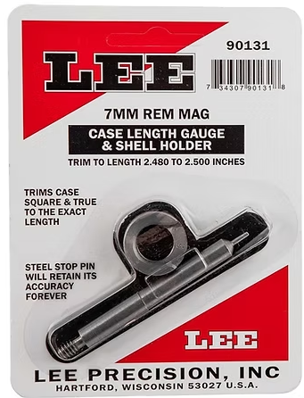 LEE Case Length Gauge & Shell Holder 7mm Remington Magnum