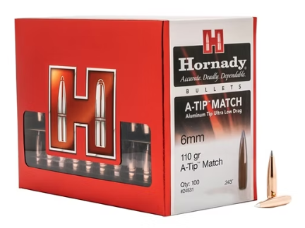 HORNADY 6mm .243 110 GR A-Tip® Match Bullets (100)