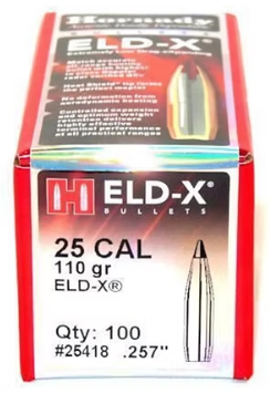 HORNADY 25 Cal .257 110 GR ELD-X® Bullets (100)