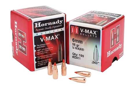 HORNADY 6mm .243 58 GR V-MAX® Bullets (100)