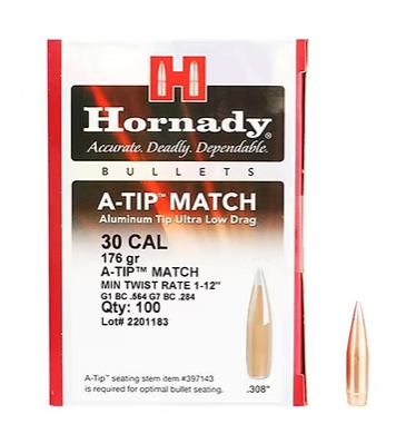HORNADY 30 Cal .308 176 GR A-Tip® Match Bullets (100)