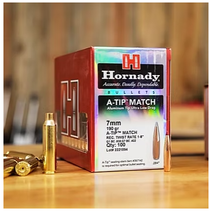 HORNADY 7mm .284 190 GR A-Tip® Match Bullets (100)