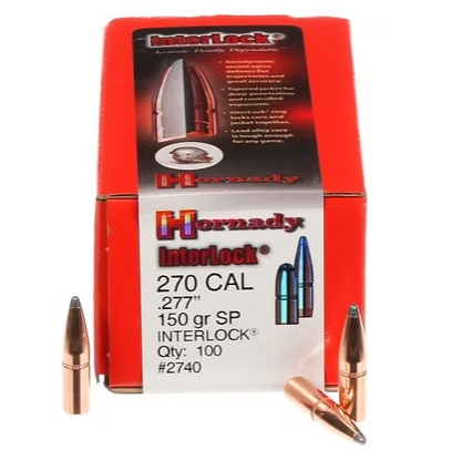 HORNADY 270 Cal .277 150 GR InterLock® SP Bullets (100)