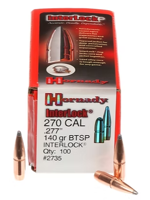 HORNADY 270 Cal .277 140 GR InterLock® BTSP Bullets (100)