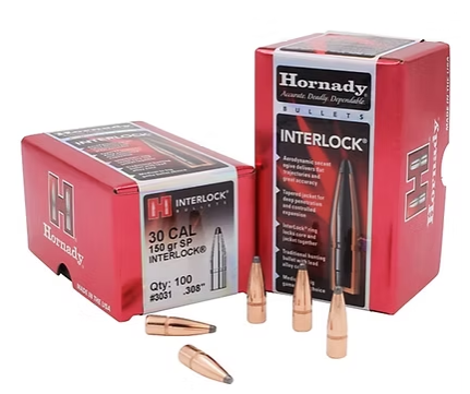 HORNADY 30 Cal .308 150 GR InterLock® SP Bullets (100)