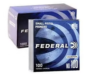 FEDERAL SMALL PISTOL PRIMERS x 100