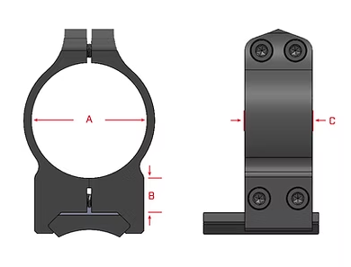 Warne 30mm, PA, Medium Matte Rings 214M