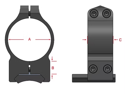 Warne 30mm CZ, PA, Med Matte Rings - 14B1M