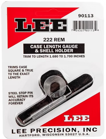 LEE Case Length Gauge & Shell Holder 222 Remington