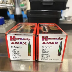 HORNADY 6.5mm .264 123 GR A-MAX® Bullets (100)