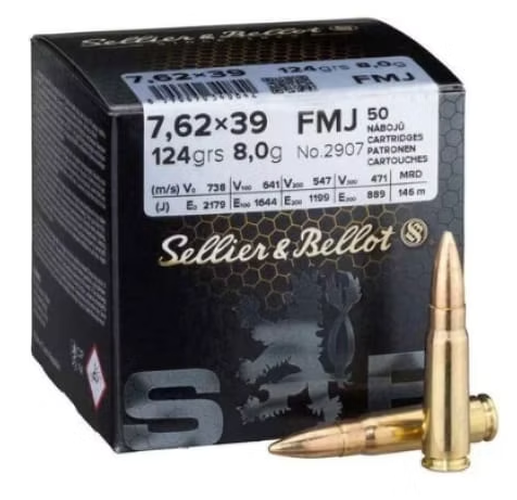 Sellier & Bellot 7.62X39 123GR FMJ (50)