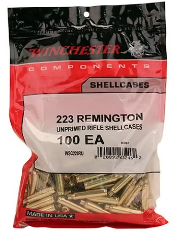 WINCHESTER 223 Rem Unprimed Rifle Shellcases (100)