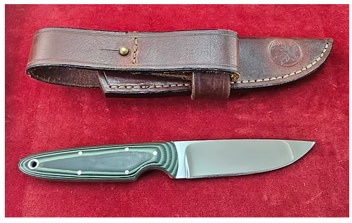 Jan A. Nell Compact Custom Knife with Dark Green Micarta Handle