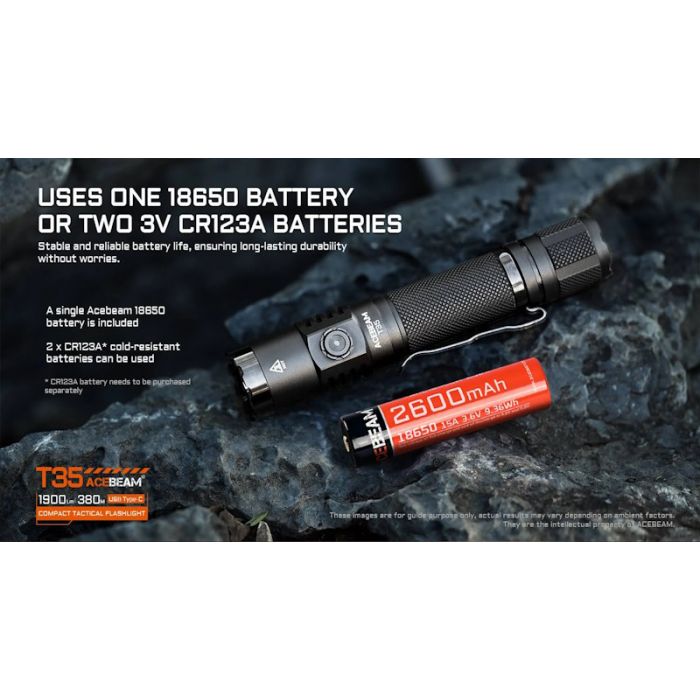 Acebeam T35 Compact Tactical Flashlight - 1900 Lumens, 380m, Green